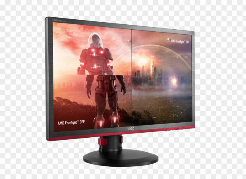 Playing Games Computer Monitors AOC International FreeSync G2460PF 1080p PNG