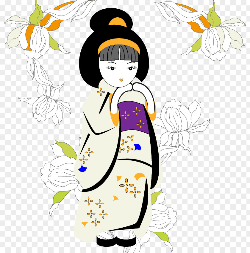 Japanese Kimono Girls Japan Royalty-free Free Content Clip Art PNG