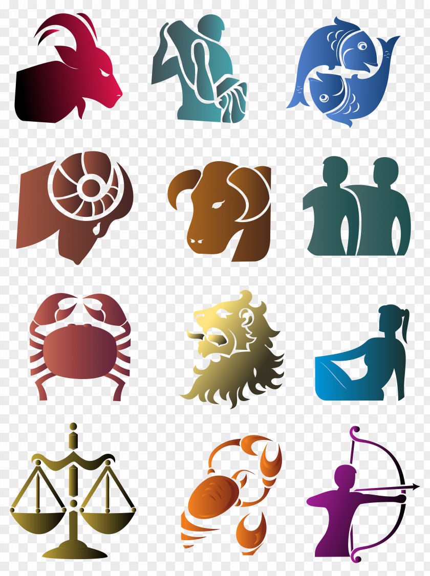 Zodiac Signs Set Large Clipart Picture Astrological Sign Symbol Clip Art PNG