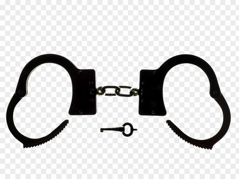 Hand Painted Black Handcuffs Law Enforcement Icon PNG