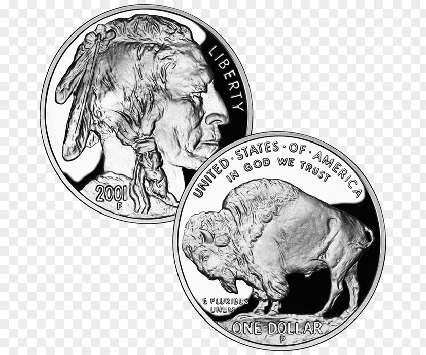 Coin Dollar American Buffalo United States Half PNG