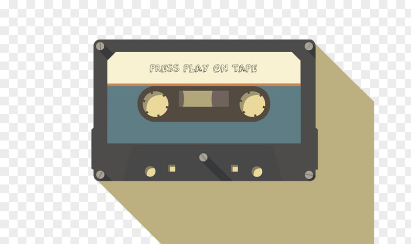 Hand-painted Cassette Compact Computer File PNG