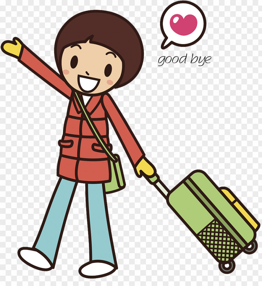 Vector Illustration Cute Characters Goodbye Cartoon Stock PNG