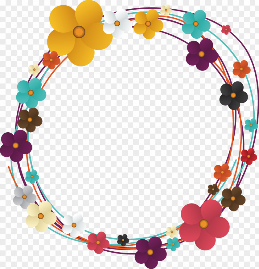 Colorful Flower Color Euclidean Vector Circle Clip Art PNG