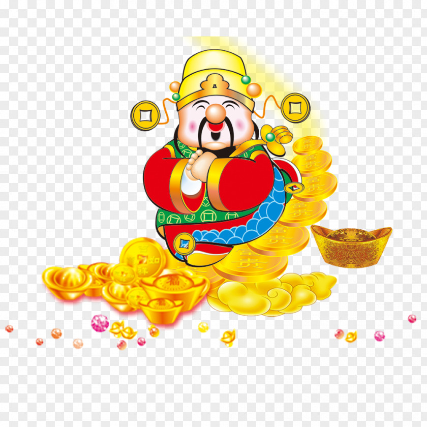 Gold Ingot Yellow Hat And Treasurer Caishen Zhu0113ngyuxe8 Deity Lunar Calendar Month PNG