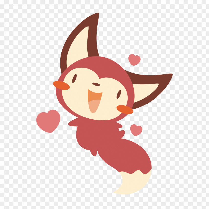 Vector Cute Little Fox Cartoon Clip Art PNG
