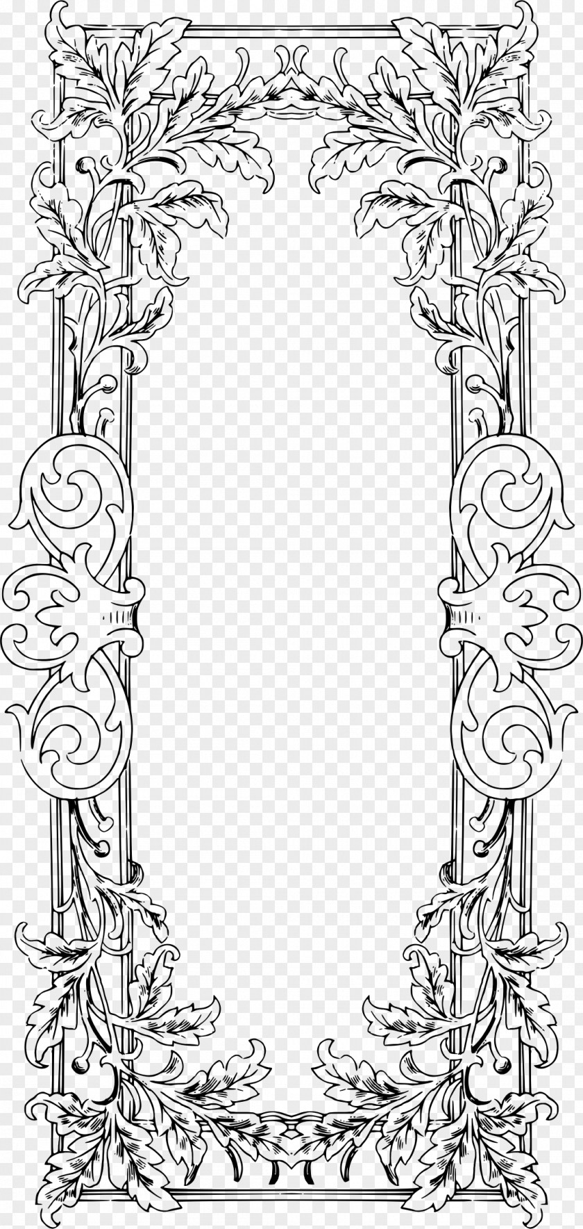 Vintage Floral Frame Clip Art PNG