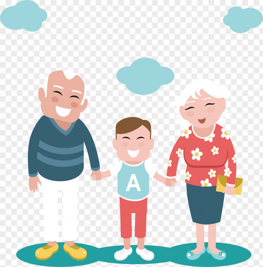 Happy Three Grandparent Clip Art PNG