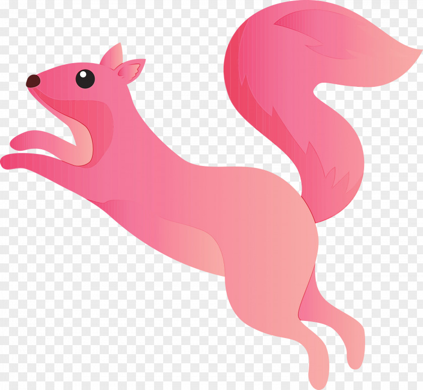 Pink Squirrel Cartoon Tail Animal Figure PNG