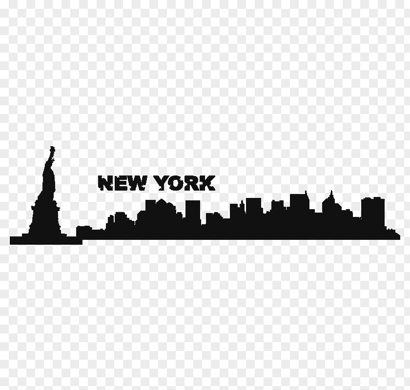 Silhouette New York City Sticker Skyline Wall PNG