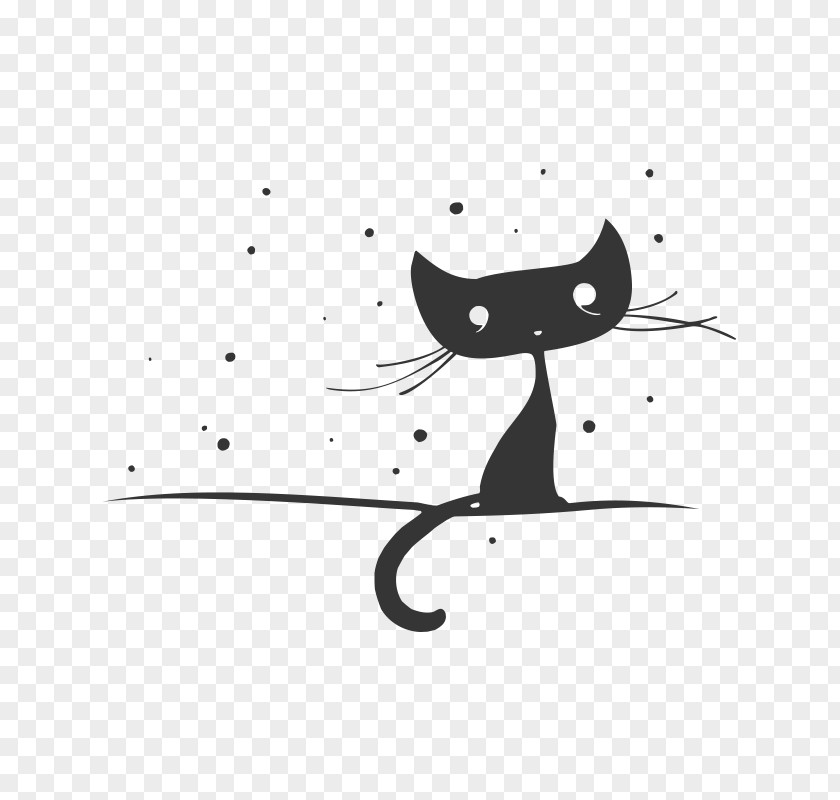 Cartoon Kitten Cat Silhouette Drawing PNG