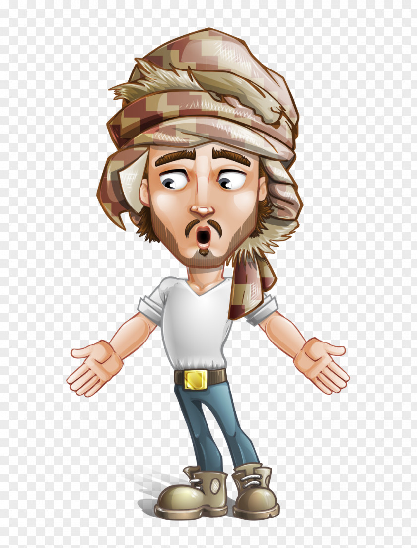 Middle East Arab Man Hand-painted Cartoon Character Male PNG