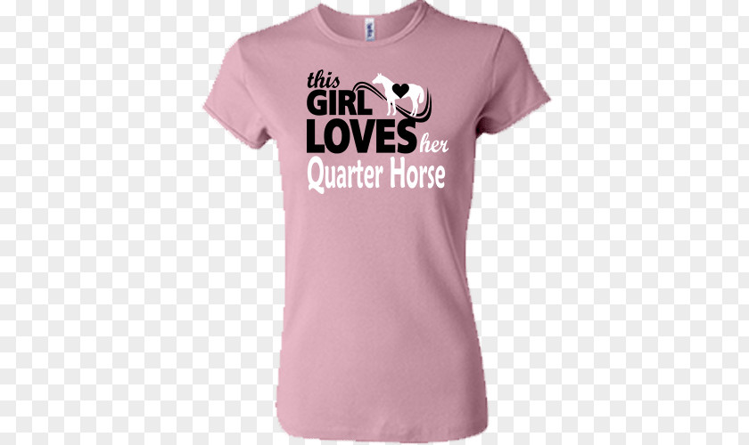 Quarter Horse T-shirt Sleeve Babydoll Pink Marines PNG