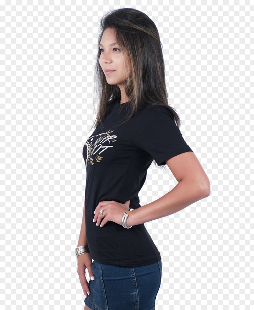 T-shirt Shoulder Sleeve Black M PNG