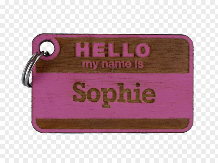 Hello My Name Is Pink M Brand Rectangle Font PNG