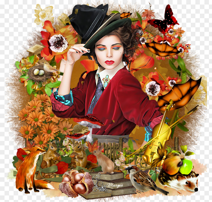 Mon Amour Scorpio Autumn Decan Woman Hat PNG