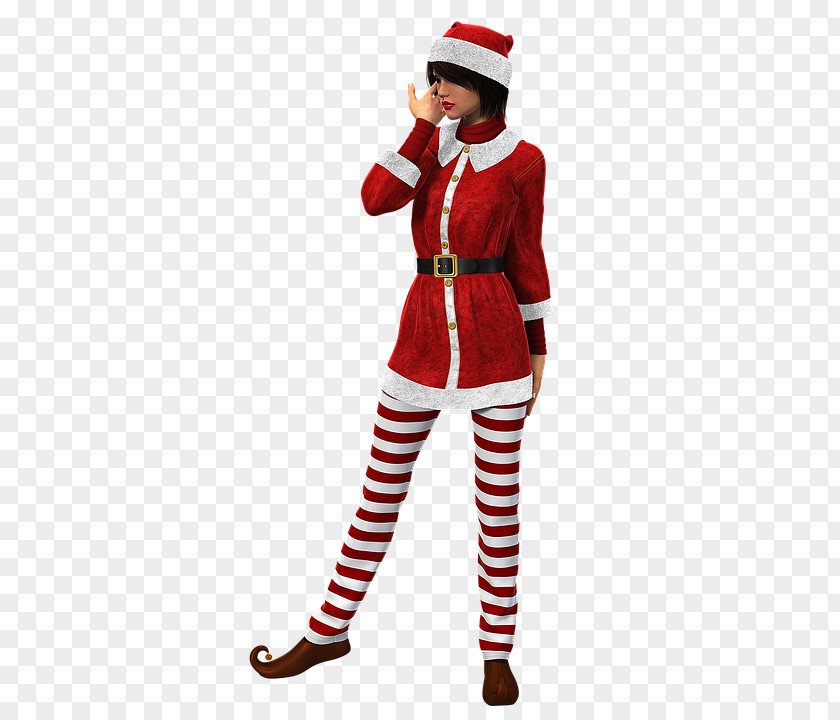 Santa Claus Costume Woman Christmas 仮装 PNG