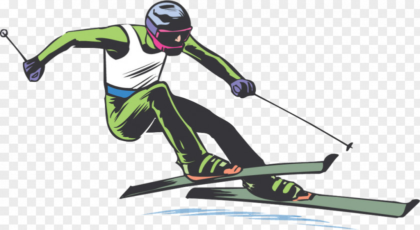 Skiing Man Ski Pole PNG