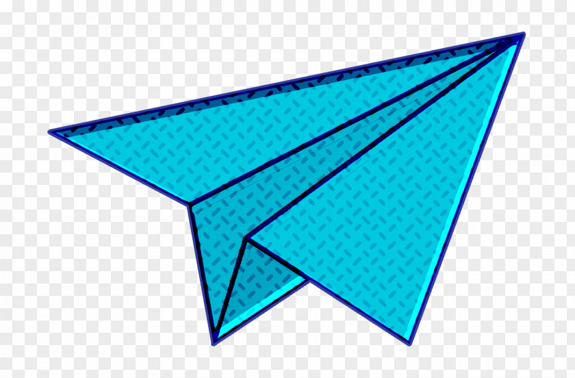 Triangle Aqua Paper Plane Icon Origami Essential PNG