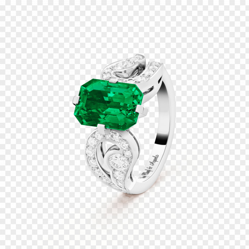 Emerald Ring Van Cleef & Arpels Solitaire Jewellery PNG