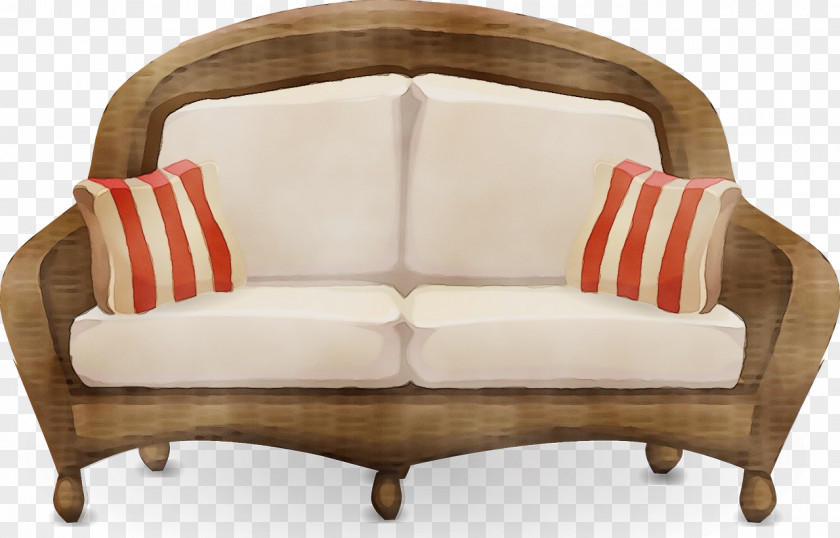 Armrest Beige Watercolor Garden PNG