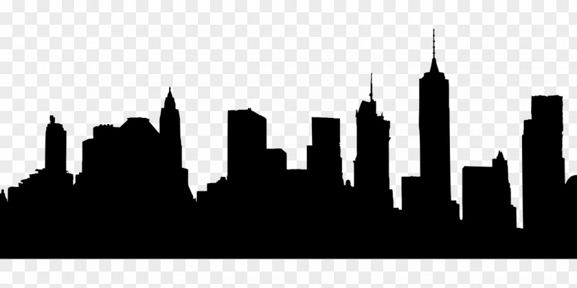 Building Blackandwhite City Skyline Silhouette PNG