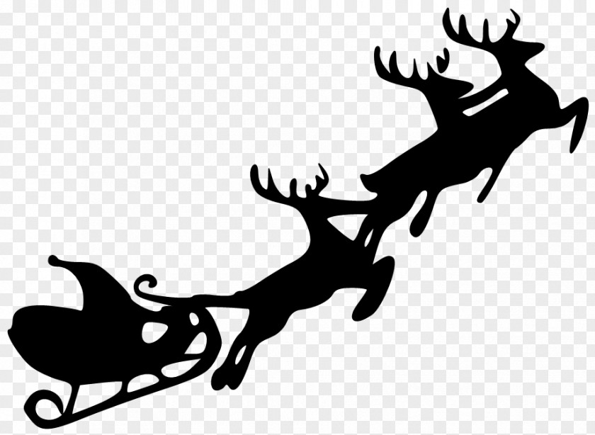 Santa Sleigh Claus Christmas Eve Reindeer Clip Art PNG