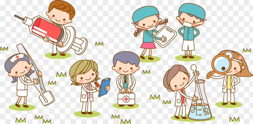 Cartoon Doctors And Nurses Collection Physician Illustration PNG