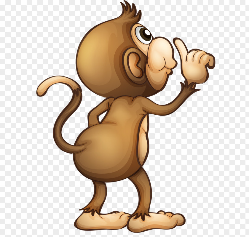 Vertical Index Finger Monkey Cartoon Royalty-free Illustration PNG