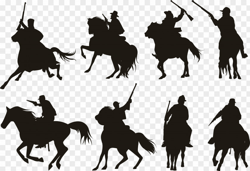 Black Knight Horse Silhouette Cavalry PNG