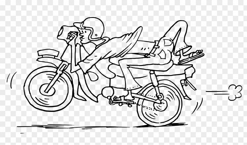 Motorcycle Cartoon Drawing PNG