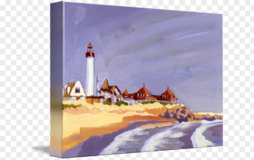 Painting Lighthouse Gallery Wrap Canvas Print PNG
