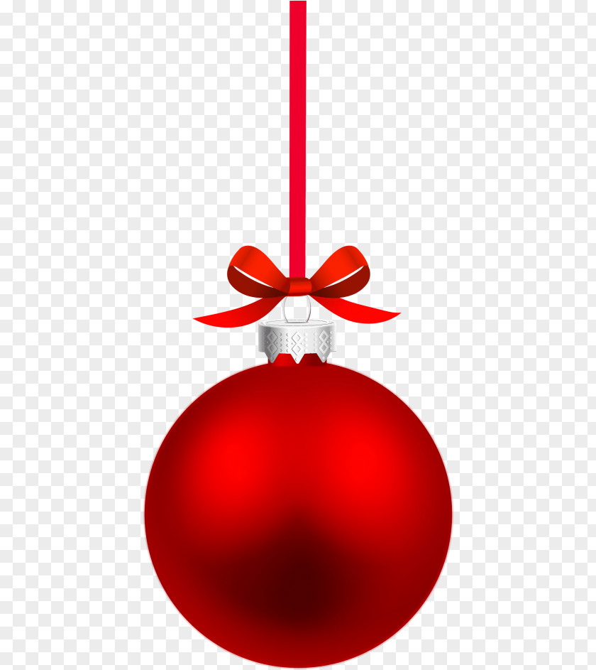 Ribbon Sphere Red Christmas PNG