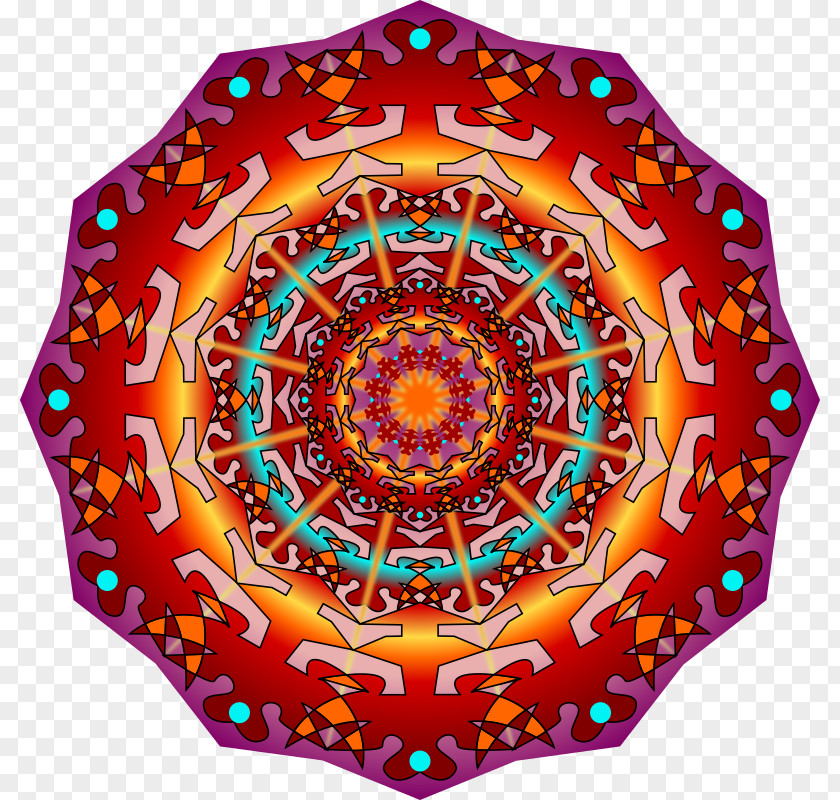 Red Circle Mandala Fire Clip Art PNG