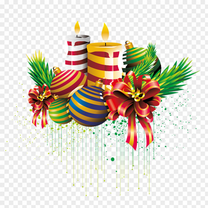 Decorate Christmas Candle Clip Art PNG
