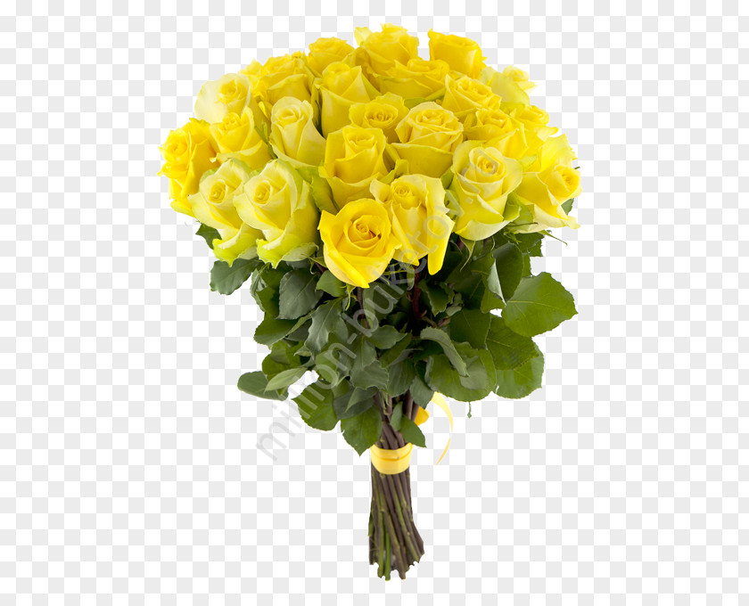 Millions Garden Roses Yellow Flower Bouquet PNG