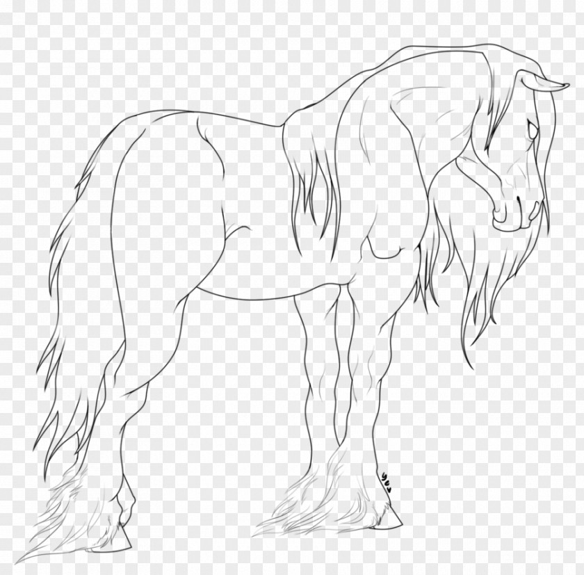 Based Line Drawing Clydesdale Horse Fjord American Miniature Paint Shire PNG