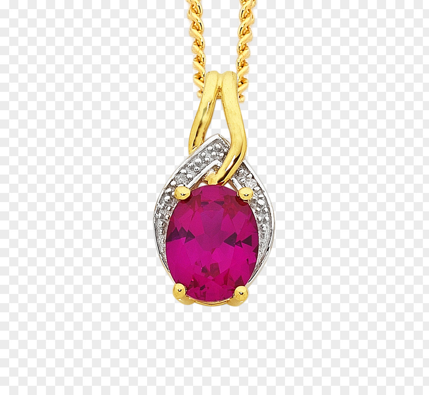 Ruby Locket Colored Gold Charms & Pendants PNG