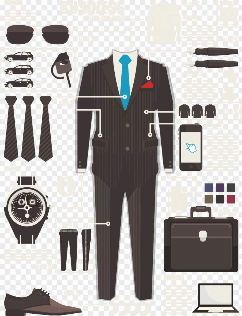 Vector Painted Suit Tuxedo PNG