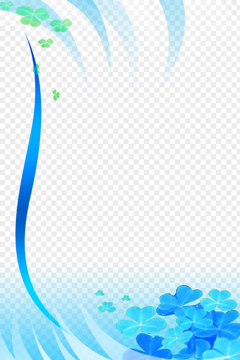 Blue Clover Fantasy Background Wallpaper PNG