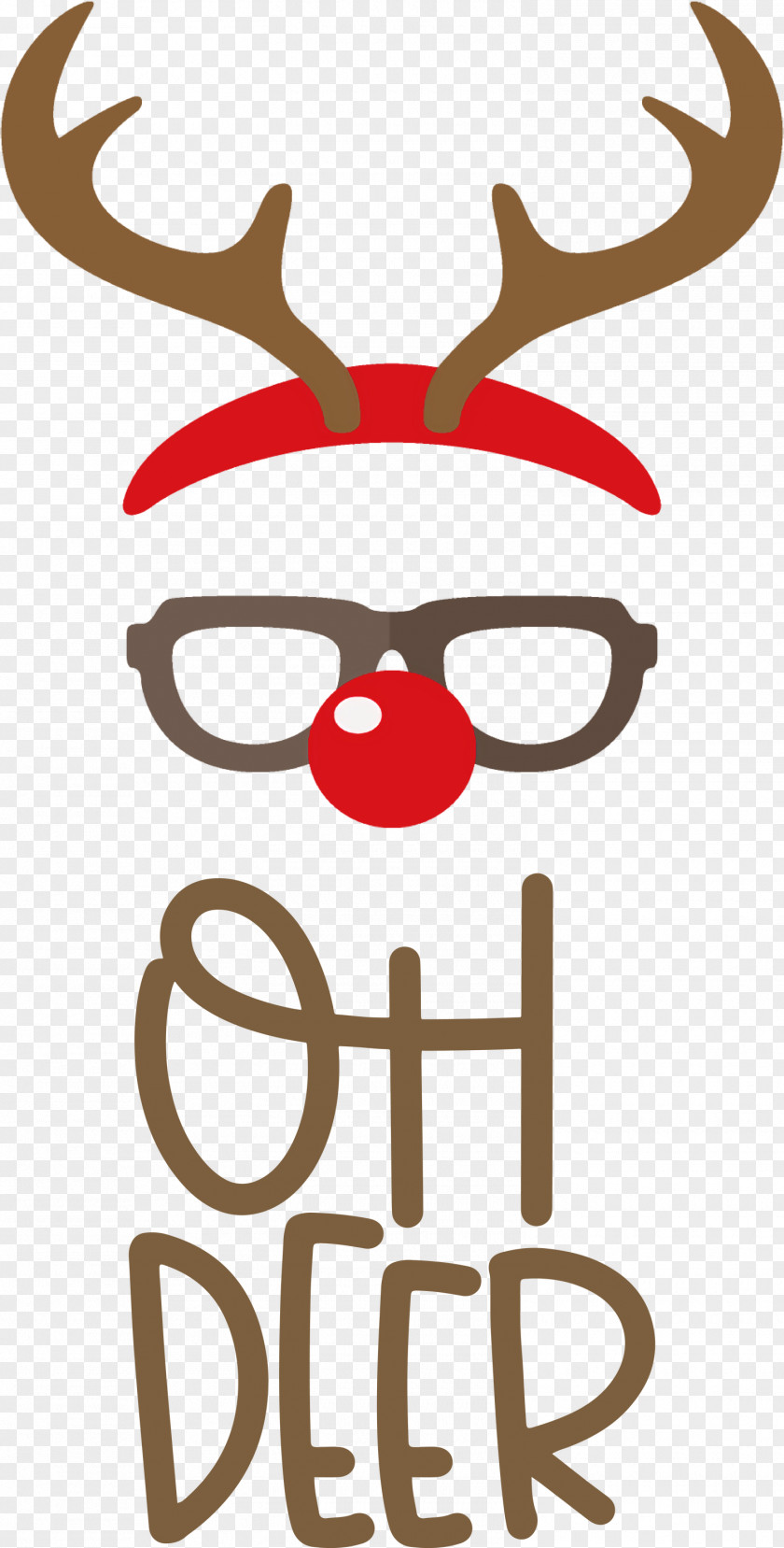 OH Deer Rudolph Christmas PNG