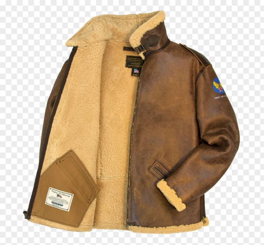Jacket Flight Shearling Sheepskin Coat PNG