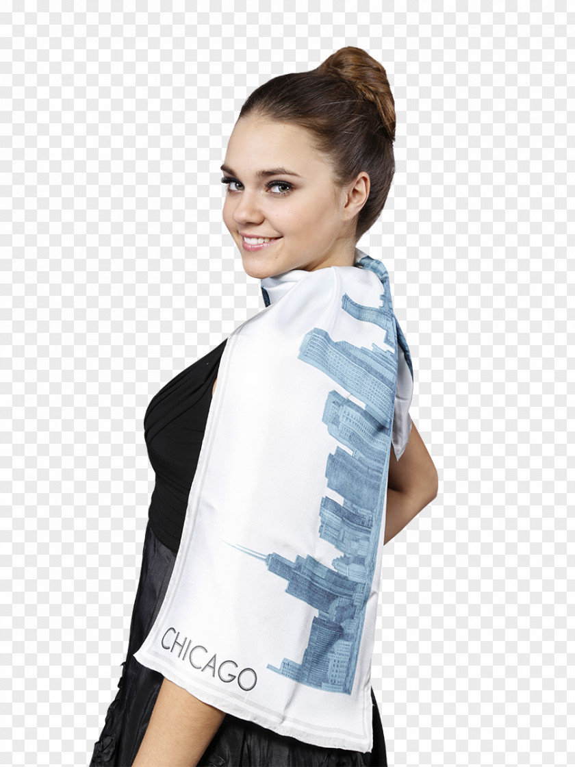 Blue Scarf Silk Shoulder Outerwear Stole PNG