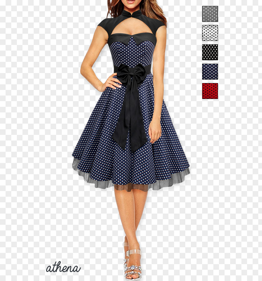 Butterfly Dress 1950s Cocktail Vintage Clothing Polka Dot PNG