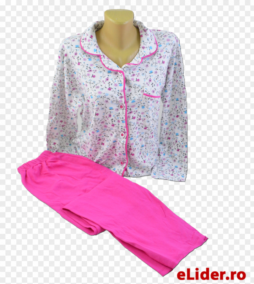 Dress Pajamas Sleeve Blouse Pink M PNG