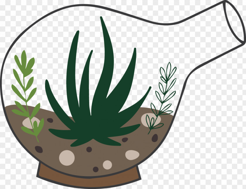 Hand-painted Bulb Plant Pot Glass Illustration PNG