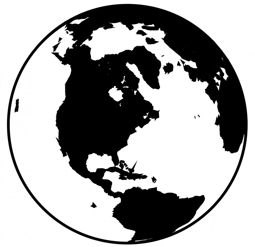 WORLD Globe World Black And White Clip Art PNG