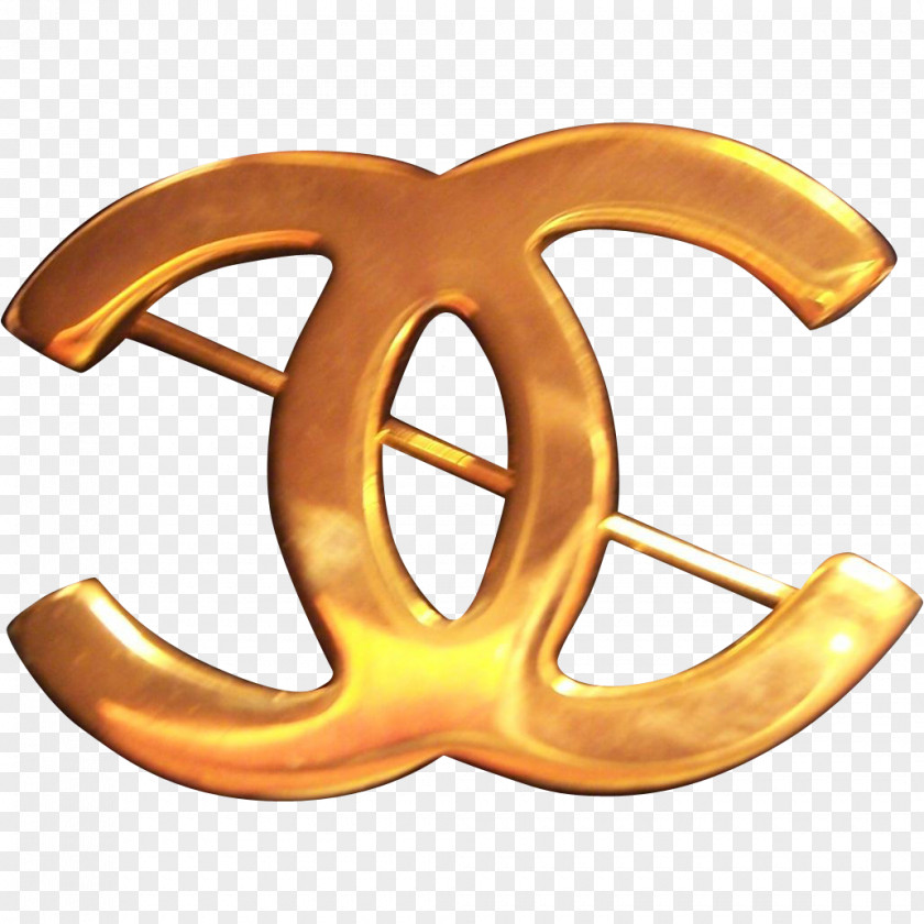 Chanel Gold Brooch Logo Pin PNG