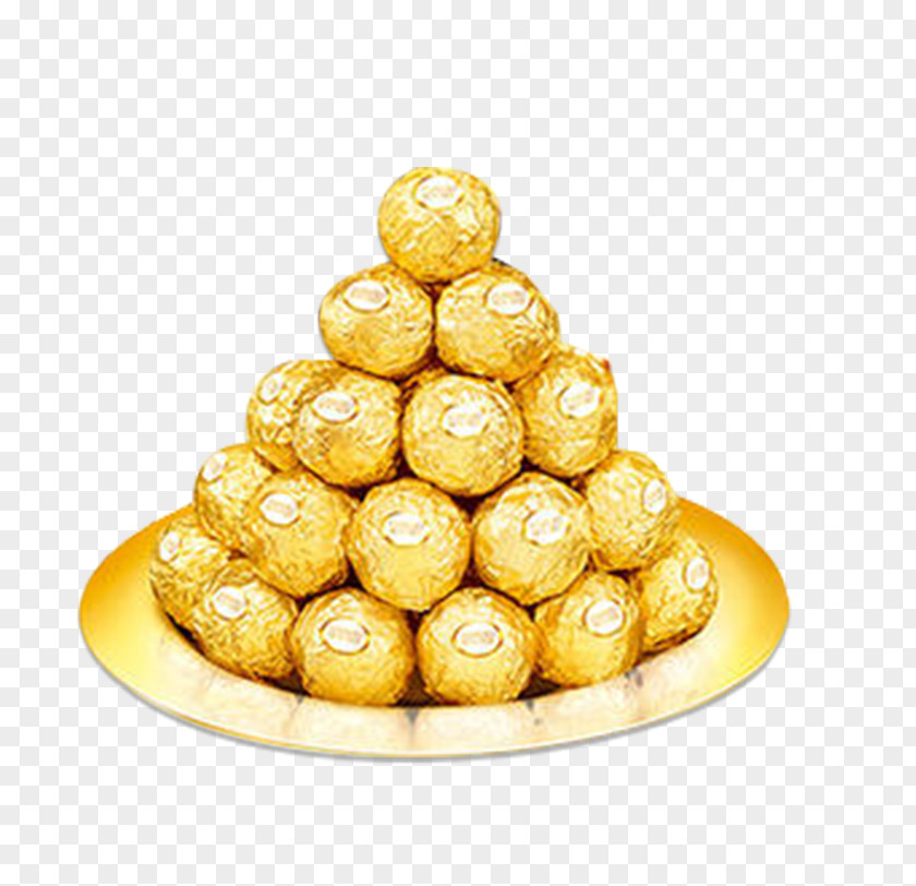 Gold-wrapped Chocolate Ferrero Rocher Raffaello Praline Lollipop Bonbon PNG