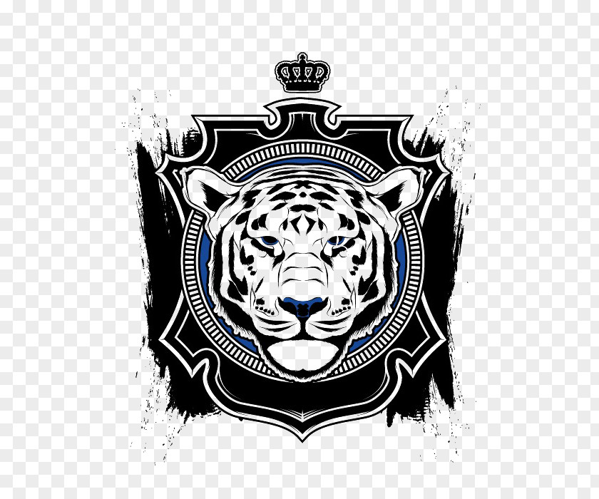 Chinese Style Black Tiger Head T-shirt Logo PNG